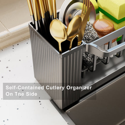 PALIFEUR Sponge Holder for Kitchen Sink, Kitchen Sink Organizer Rustproof 304 Stainless Steel Detachable Dishcloth Rack Sink Caddy, Kitchen Sponge Holder Bathroom Organizer Brush Holder Storage XC_#Gray