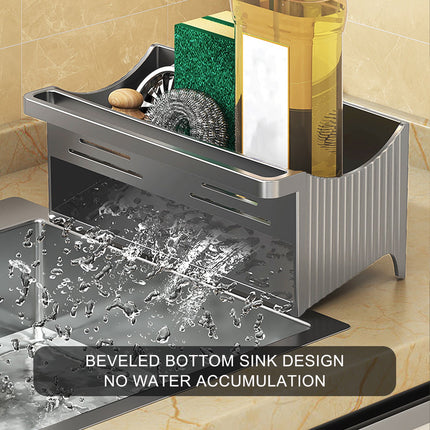 PALIFEUR Sponge Holder for Kitchen Sink, Kitchen Sink Organizer Rustproof 304 Stainless Steel Detachable Dishcloth Rack Sink Caddy, Kitchen Sponge Holder Bathroom Organizer Brush Holder Storage XD_#Gray