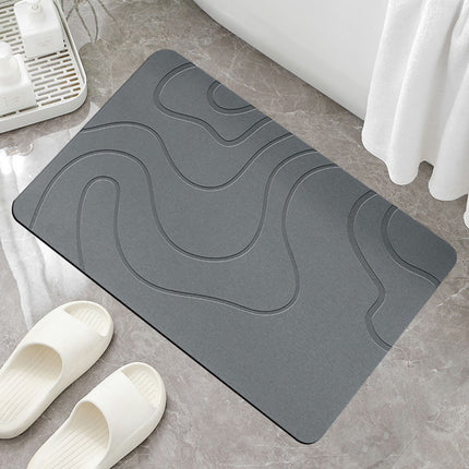 PALIFEUR Stone Bath Mat, 16x24" Quick Drying Diatomaceous Earth Bath Mat Super Absorbent Non Slip Stone Bath Mats Washable Rug for Bathroom Floor Kitchen Shower Dark Gray
