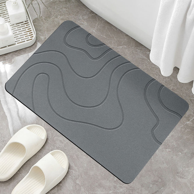 PALIFEUR Stone Bath Mat 16x24 Quick Drying Diatomaceous Earth Bath Mat Super Absorbent Non Slip in Grey