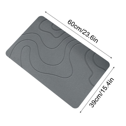 PALIFEUR Stone Bath Mat, 16x24" Quick Drying Diatomaceous Earth Bath Mat Super Absorbent Non Slip Stone Bath Mats Washable Rug for Bathroom Floor Kitchen Shower Dark Gray
