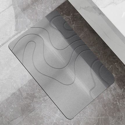 PALIFEUR Stone Bath Mat, 16x24" Quick Drying Diatomaceous Earth Bath Mat Super Absorbent Non Slip Stone Bath Mats Washable Rug for Bathroom Floor Kitchen Shower, Dark Gray