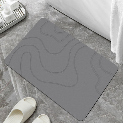 PALIFEUR Stone Bath Mat, 16x24" Quick Drying Diatomaceous Earth Bath Mat Super Absorbent Non Slip Stone Bath Mats Washable Rug for Bathroom Floor Kitchen Shower, Dark Gray