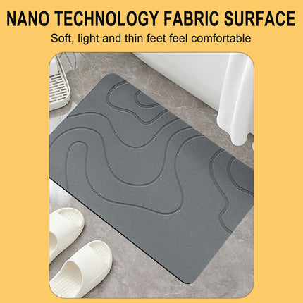 PALIFEUR Stone Bath Mat, 16x24" Quick Drying Diatomaceous Earth Bath Mat Super Absorbent Non Slip Stone Bath Mats Washable Rug for Bathroom Floor Kitchen Shower, Dark Gray