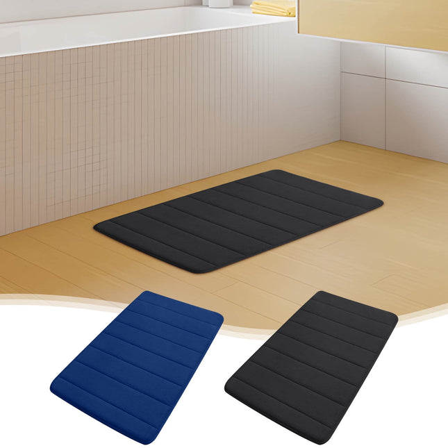 Memory Foam Bath Mat with Cobblestone Design Super Soft & Quick-Dry Bathroom Rugs Machine