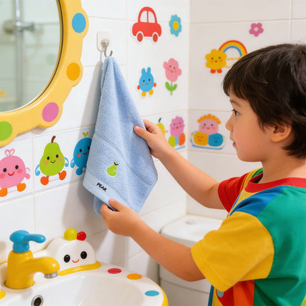 Tyidzon Premium Towels for Kids, Cotton Ultra Soft Hand Towels for Bathroom, Small Lightweight Face Towels for Children Bath(Blue, 10x20") Blue