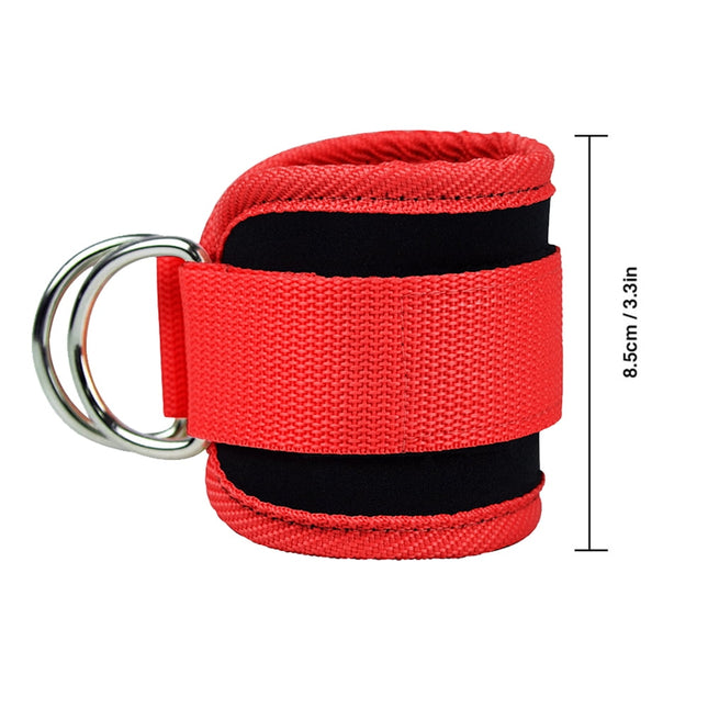 Billbianc Adjustable Polyester Ankle Straps for Cable Machine Kickbacks (2 Pack) Red – product detail