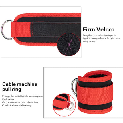 Billbianc Adjustable Polyester Ankle Straps for Cable Machine Kickbacks (2 Pack) Red