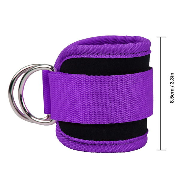 Billbianc Adjustable Polyester Ankle Straps for Cable Machine Kickbacks (2 Pack) purple – product detail