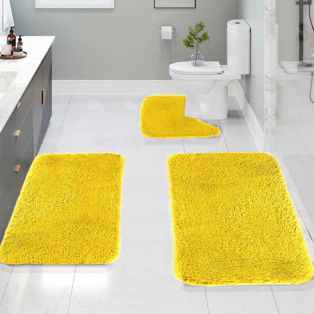 Under 5 Tyidzon Bathroom Rugs Solid Color Bath Mats 3 Set Bath Mats for bathroom