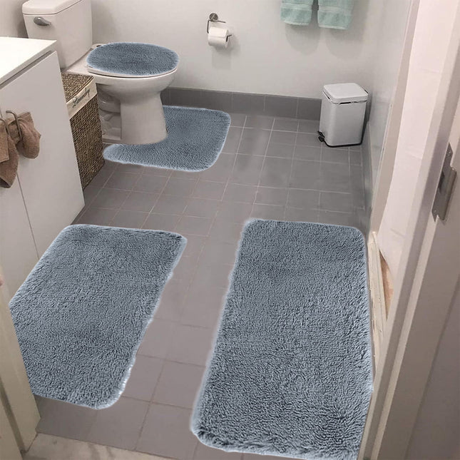 Under 5 Tyidzon Bathroom Rugs Solid Color Bath Mats 3 Set Bath Mats for bathroom