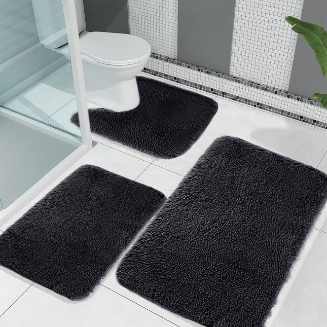 Under 5 Tyidzon Bathroom Rugs Solid Color Bath Mats 3 Set Bath Mats for bathroom
