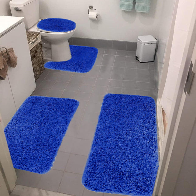 Under 5 Tyidzon Bathroom Rugs Solid Color Bath Mats 3 Set Bath Mats for bathroom