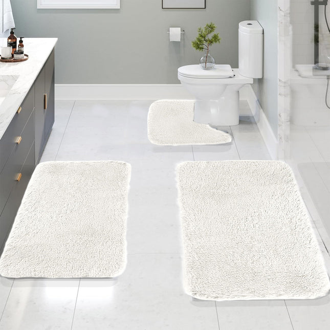 Under 5 Tyidzon Bathroom Rugs Solid Color Bath Mats 3 Set Bath Mats for bathroom