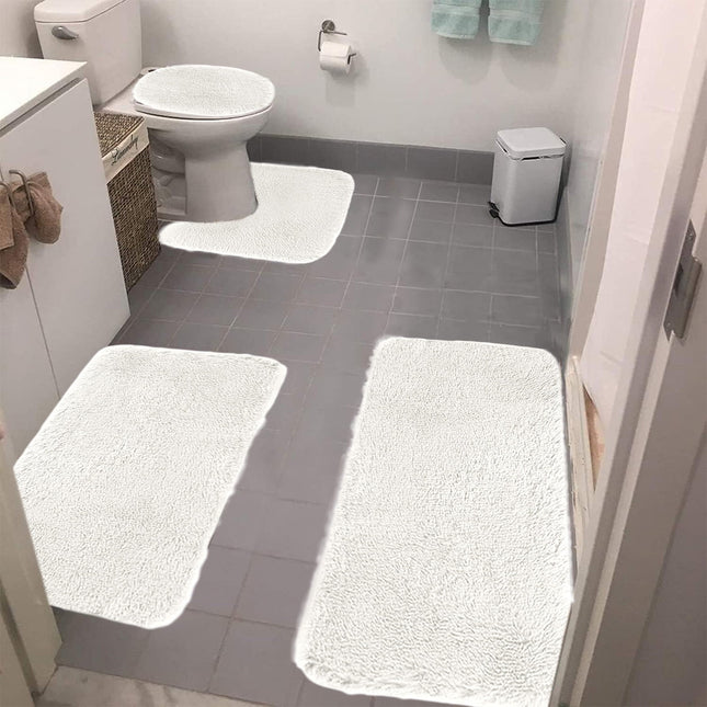 Under 5 Tyidzon Bathroom Rugs Solid Color Bath Mats 3 Set Bath Mats for bathroom