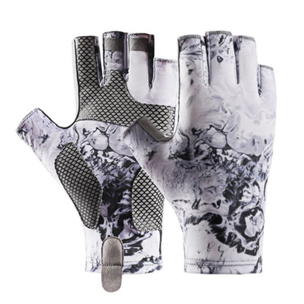 Gloves Clearance! JWDX Gloves, Sun Gloves Upf 50+ Fishing Gloves Fingerless Sun Fishing Gloves Men/Women for Kayaking Hiking Paddling Driving White