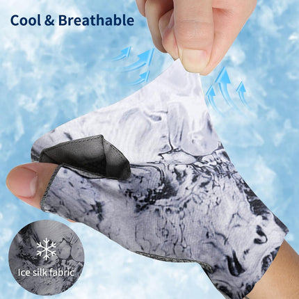 Gloves Clearance! JWDX Gloves, Sun Gloves Upf 50+ Fishing Gloves Fingerless Sun Fishing Gloves Men/Women for Kayaking Hiking Paddling Driving White