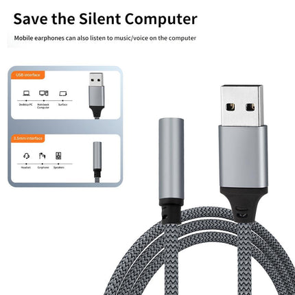 Wmool Usb To 3.5Mm Jack Audio Adapter,External Sound Card Usb-A To Audio Jack