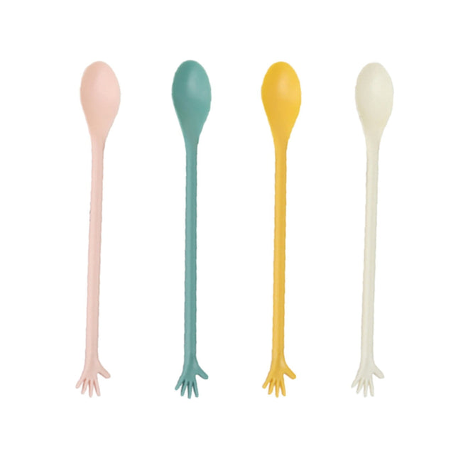 Made of Plastic 4 Spoons Once for All Sale Long Handle Spoons Latte Machiatto Tall – product detail
