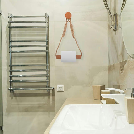 JWDX Rack Clearance, Unique Boho Toilet Paper Holder Hanging Tissue Holder for Bathroom Decorative Wood Paper Towel Rack Saving Over The Door Design Stylish Towel Holder for Bathroom As shown