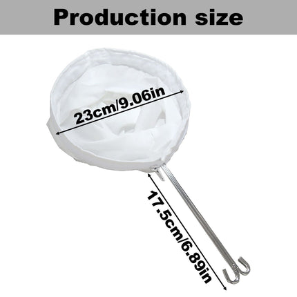 JWDX Strainers Clearance, 1Reusable Coffee Powder Tea Mesh Filter Bag with Stainless Handle Cotton Cloth Strainer As shown