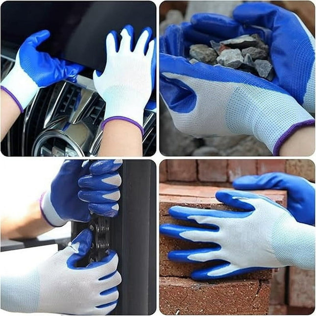 JWDX Nylon Rubber Latex Reinforced Dipped Wear-Resistant and Non-Slip Construction Work Gloves