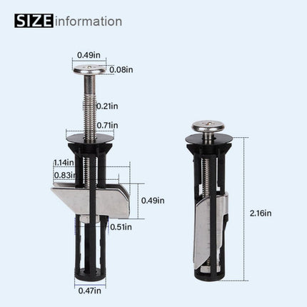 Toilet Lid Fixing Screw Locking (Including 18, 28Mm Gasket) 1, Toilet Seat Kit Screws Quick Release Easy To Install Toilet Seat Replacement Parts Kit Toilet Cover Accessories Fixing Accessories JWDX One Size Black