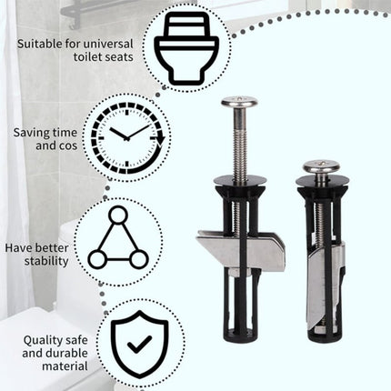 Toilet Lid Fixing Screw Locking (Including 18, 28Mm Gasket) 1, Toilet Seat Kit Screws Quick Release Easy To Install Toilet Seat Replacement Parts Kit Toilet Cover Accessories Fixing Accessories JWDX One Size Black