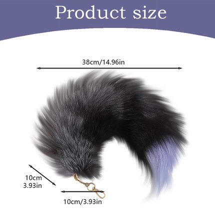 LGCASL Tail Keychain Faux Tail Keychain Furry Tail Tassels Pendant for Womens Cosplay Accessories Toys Keyrings, 1×Accessory Prop Fox Tail Pendant L 14.96Inch Imitation fox tail pendant B 14.96inch