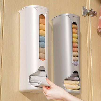 1 Storage Box Grocery Bag Holder Wall Mount Garbage Storage Bag Dispenser Hanging Can with Cover Kitchen Bag Holder Dispenser for Bags One Size B