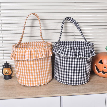 Small Wall-Mounted Kitchen Storage Basket, Hanging Storage Wicker Baskets Wall Mounted Woven Hanging Basket Wicker Small Basket with Handle Wicker Basket with Handle Small Basket Organizer Black and White Checkered Easter Canvas Egg Basket