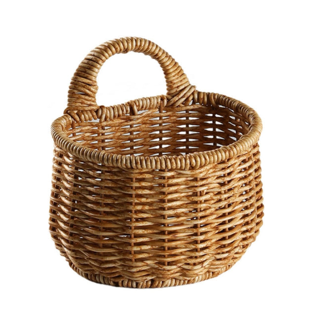 Small Wall-Mounted Kitchen Storage Basket Hanging Storage Wicker Baskets Wall Mounted Woven