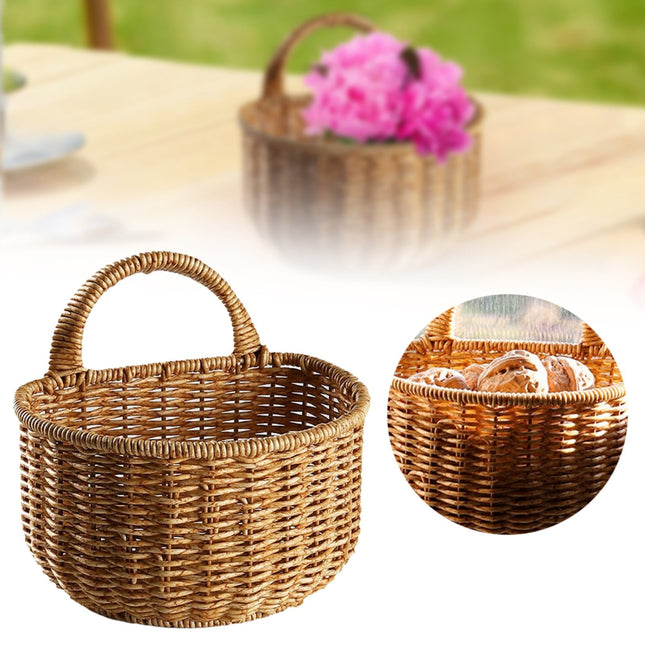 Small Wall-Mounted Kitchen Storage Basket Hanging Storage Wicker Baskets Wall Mounted Woven – product detail