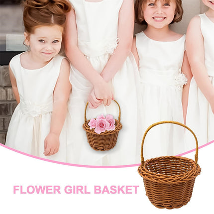 Small Wall-Mounted Kitchen Storage Basket, Hanging Storage Wicker Baskets Wall Mounted Woven Hanging Basket Wicker Small Basket with Handle Wicker Basket with Handle Small Basket Organizer Brown Wedding Flower Basket