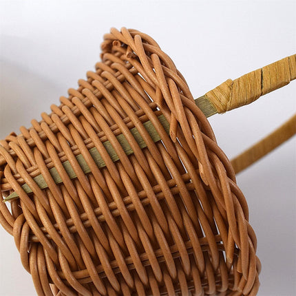 Small Wall-Mounted Kitchen Storage Basket, Hanging Storage Wicker Baskets Wall Mounted Woven Hanging Basket Wicker Small Basket with Handle Wicker Basket with Handle Small Basket Organizer White Wedding Flower Basket