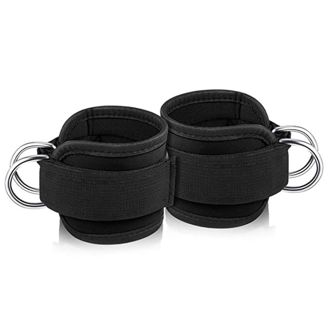 Weight Lifting Ankle D-Ring Strap Pulley Cable Kickbacks Attachment Gym Leg Black/Blue/Rose Red