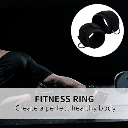 Weight Lifting Ankle D-Ring Strap Pulley Cable Kickbacks Attachment Gym Leg Black/Blue/Rose Red