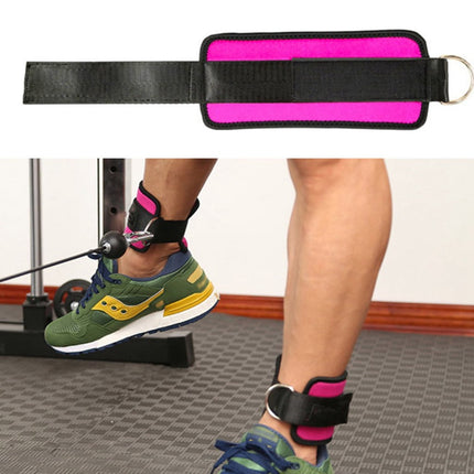Weight Lifting Ankle D-Ring Strap Pulley Cable Kickbacks Attachment Gym Leg Black/Blue/Rose Red