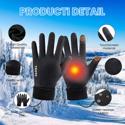 LGCASL Clearance! Heated Gloves Heated Gloves for Men Women with 3 Heat Settings Touchscreen Warming Gloves for Climbing Hiking Cycling Camping- Grey 26 Black