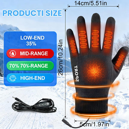 LGCASL Clearance! Heated Gloves Heated Gloves for Men Women with 3 Heat Settings Touchscreen Warming Gloves for Climbing Hiking Cycling Camping- 26 Grey