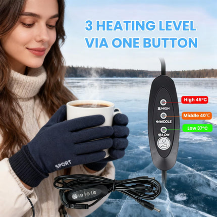 LGCASL Clearance! Heated Gloves Heated Gloves for Men Women with 3 Heat Settings Touchscreen Warming Gloves for Climbing Hiking Cycling Camping- 26 Grey