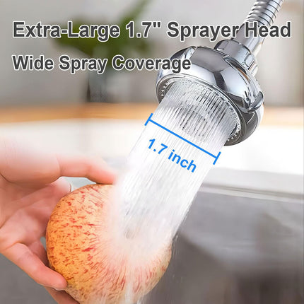 LGCASL Shaped 360° Swivel Kitchen Faucet Extender Anti Function Kitchen Faucet Sprayer Attachment Large Diameter Shower Head Water Saving 8 Inch 20 6 6cm Silver