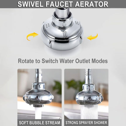 LGCASL Shaped 360° Swivel Kitchen Faucet Extender Anti Function Kitchen Faucet Sprayer Attachment Large Diameter Shower Head Water Saving 8 Inch 20 6 6cm Silver