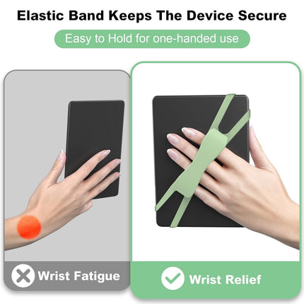 LGCASL Blue Flat Plate Fixing Wrist Strap D Light Green Elastic Tablet Strap for Fingers Comfortable Adjustable for Reading and Watching Videos 6 Color Options 18.5 cm B