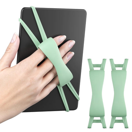 LGCASL Blue Flat Plate Fixing Wrist Strap D Light Green Elastic Tablet Strap for Fingers Comfortable Adjustable for Reading and Watching Videos 6 Color Options 18.5 cm D