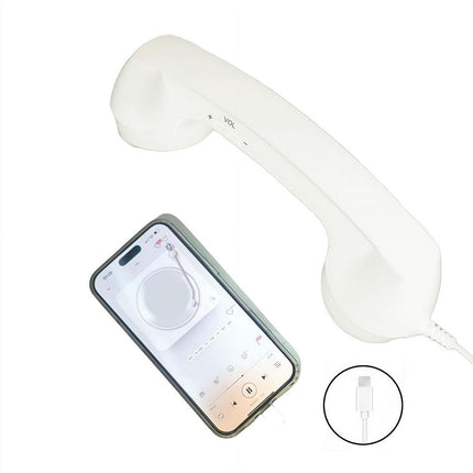 Phone Retro Handset, Phone Retro Phone Handset, 2026 New Bluetooth Retrophone, Vintage Telephone to Landline Adapter White