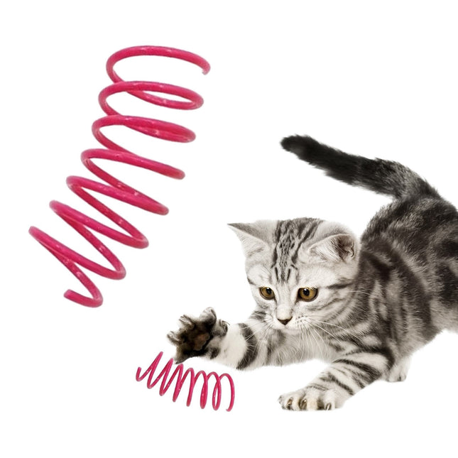 LGCASL Red Pet Cat Toy Spring Style Spring Toys Playful Coils for Plastic for Swatting Biting Hunting and – product detail