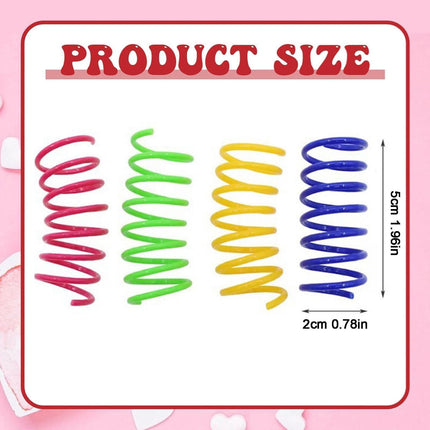 LGCASL Red Pet Cat Toy Spring Style Spring Toys Playful Coils for Plastic for Swatting Biting Hunting and Active Play Colorful Red