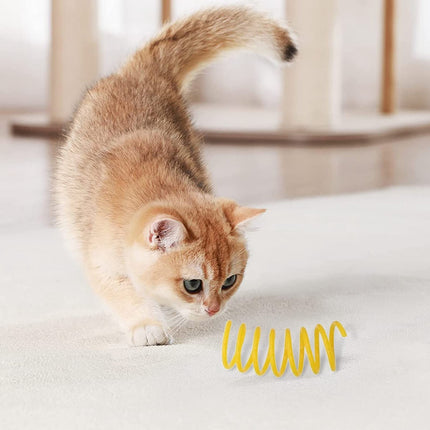 LGCASL Red Pet Cat Toy Spring Style Spring Toys Playful Coils for Plastic for Swatting Biting Hunting and Active Play Colorful Red