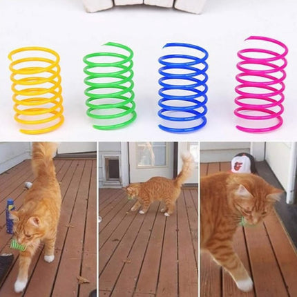 LGCASL Red Pet Cat Toy Spring Style Spring Toys Playful Coils for Plastic for Swatting Biting Hunting and Active Play Colorful Red